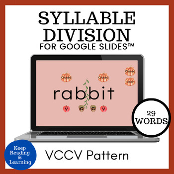 Preview of First Grade Fall Themed Syllable Division VCCV Pattern for Google Slides™