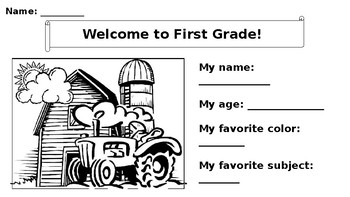 Preview of First Grade Farm