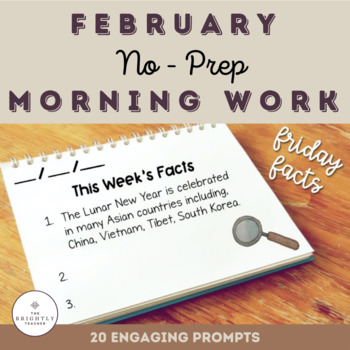 Preview of First Grade February No-Prep Morning Work