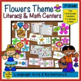 First Grade Flowers Themed Literacy & Math Centers & Activities