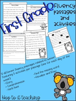 Preview of First Grade Fluency Passages with Comprehension Activities (Winter Themed)