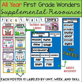 Preview of Wonders First Grade Focus Wall