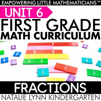 Preview of First Grade Fractions Math Unit | 1st Grade Guided Math Worksheets Centers