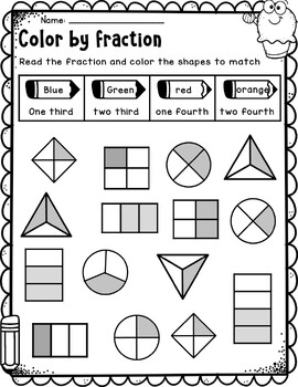 First Grade Fractions Worksheets | First Grade Partitioning Worksheets