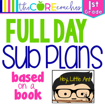 Preview of 1st Grade Full Day Sub Plans - ELA, Math, Science, SS, Art, P.E. + more - Kit 1