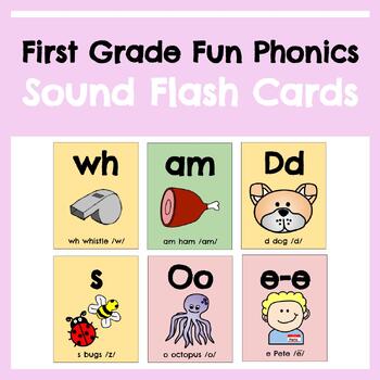 Preview of First Grade Fun Phonics Sound Flash Cards