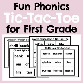 Preview of First Grade Fun Phonics TIC-TAC-TOE