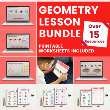 Preview of First Grade Geometry Maths Bundle Activities | Worksheets