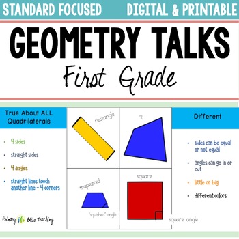 Preview of GEOMETRY NUMBER TALKS LESSONS and ACTIVITIES FOR FIRST GRADE