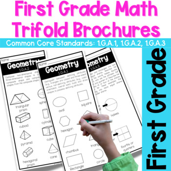 Preview of First Grade Geometry Trifold Brochures | 1.G.A.1, 1.G.A.2, 1.G.A.3