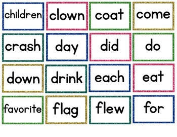 First Grade Glitter Word Wall Printables by Laura Love to Teach | TPT