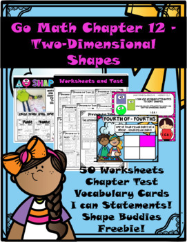Preview of First Grade Go Math Chapter 12 Worksheets, Vocabulary Cards, Test, and more!