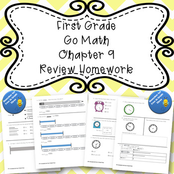 Preview of First Grade Go Math Chapter 9 Review Homework