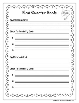 First Grade Goal Setting And Data Student Binder by Courtney Eller
