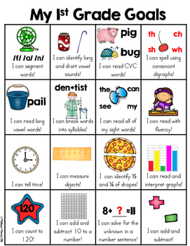 Preview of 1st Grade Goals I Can Skill Sheet (First Grade Common Core Standards Overview)