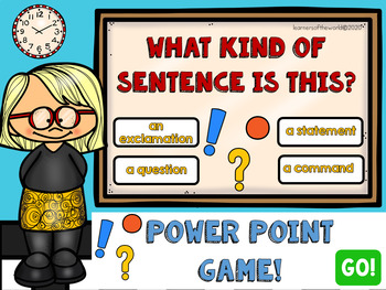 Preview of First Grade Grammar Games Quiz PowerPoint BUNDLE