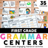 Grammar Centers - Review Practice Games Activities for 1st Grade