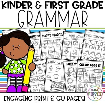 Preview of First Grade Grammar | First Grade Nouns Verbs and Adjectives | Grammar Practice