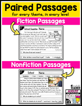 First Grade Guided Reading Passages for August Levels F-I | TPT