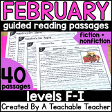 First Grade Guided Reading Passages for February Levels F-I