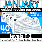 First Grade Guided Reading Passages for January Levels F-I