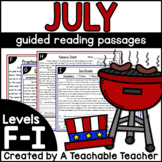 First Grade Guided Reading Passages for July Levels F-I