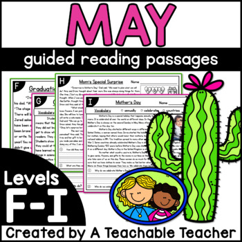 Preview of First Grade Guided Reading Passages for May Levels F-I