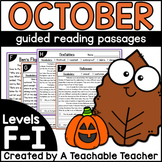 First Grade Guided Reading Passages for October Levels F-I