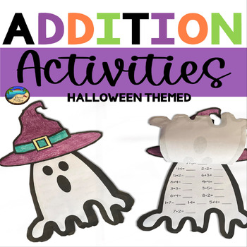 Preview of First Grade Halloween Addition Math Craft and Activities