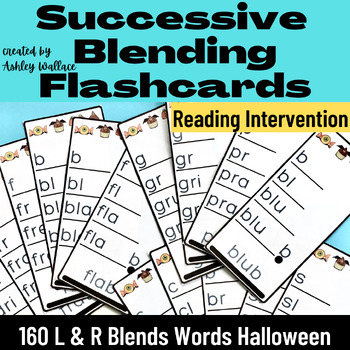 Preview of First Grade Halloween L & R Consonant Blends Successive Blending Flash Cards