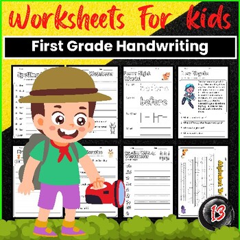 Preview of First Grade Handwriting Practice Worksheets activities for kids