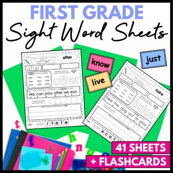 Preview of First Grade High Frequency Dolch Sight Word Practice Worksheets Literacy Centers