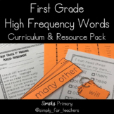 First Grade High Frequency Words Curriculum