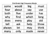 First Grade High-Frequency Words