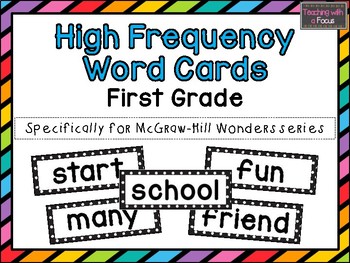 First Grade High Frequency Words by Teaching with a Focus | TpT