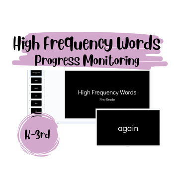Preview of First Grade High Frequency Words: Progress Monitoring Trick Words Sight Words