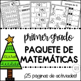 First Grade Holiday Math Packet {NO PREP!} SPANISH