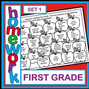 Preview of First Grade Homework Activities and Ideas