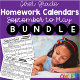 First Grade Homework Calendars September -May