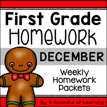 Preview of First Grade Homework - December