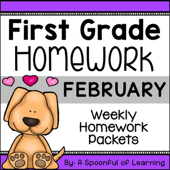 Preview of First Grade Homework - February