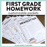 First Grade Homework for the Entire Year