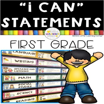 Preview of First Grade "I Can" Statements /  ELA, Math, Science, Social Studies Cards