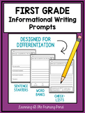 First Grade Informational Writing Prompts For Differentiation