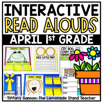 Preview of First Grade Interactive Read Aloud Lessons APRIL Bundle Digital + Printable