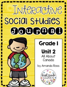 Preview of First Grade Interactive Social Studies Journal Unit 2: Canada {Editable}