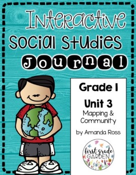 Preview of First Grade Interactive Social Studies Journal Unit 3: Community {Editable}