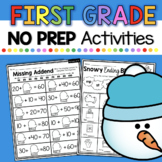 First Grade January Worksheets Snowman Winter Printables N