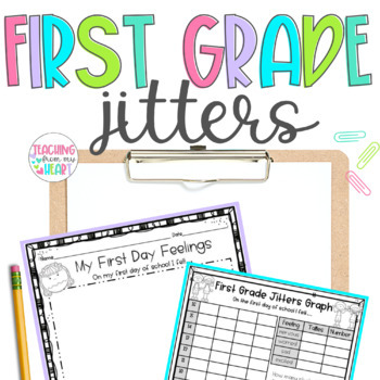Preview of First Grade Jitters Back to School Activities | First Day of School Digital PDF