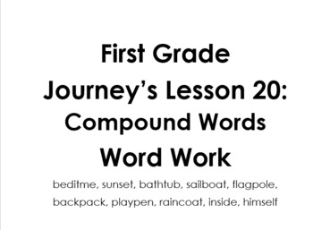 Preview of First Grade Journey's-Lesson 20:  Compound Words